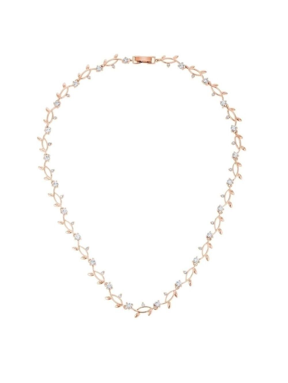 18k Rose Gold Plated, 3Ct Simulated Diamond Vineyard Necklace , NEW